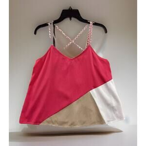 Jessica Simpson Tank Top Womens Medium Color Block Sleeveless Blouse